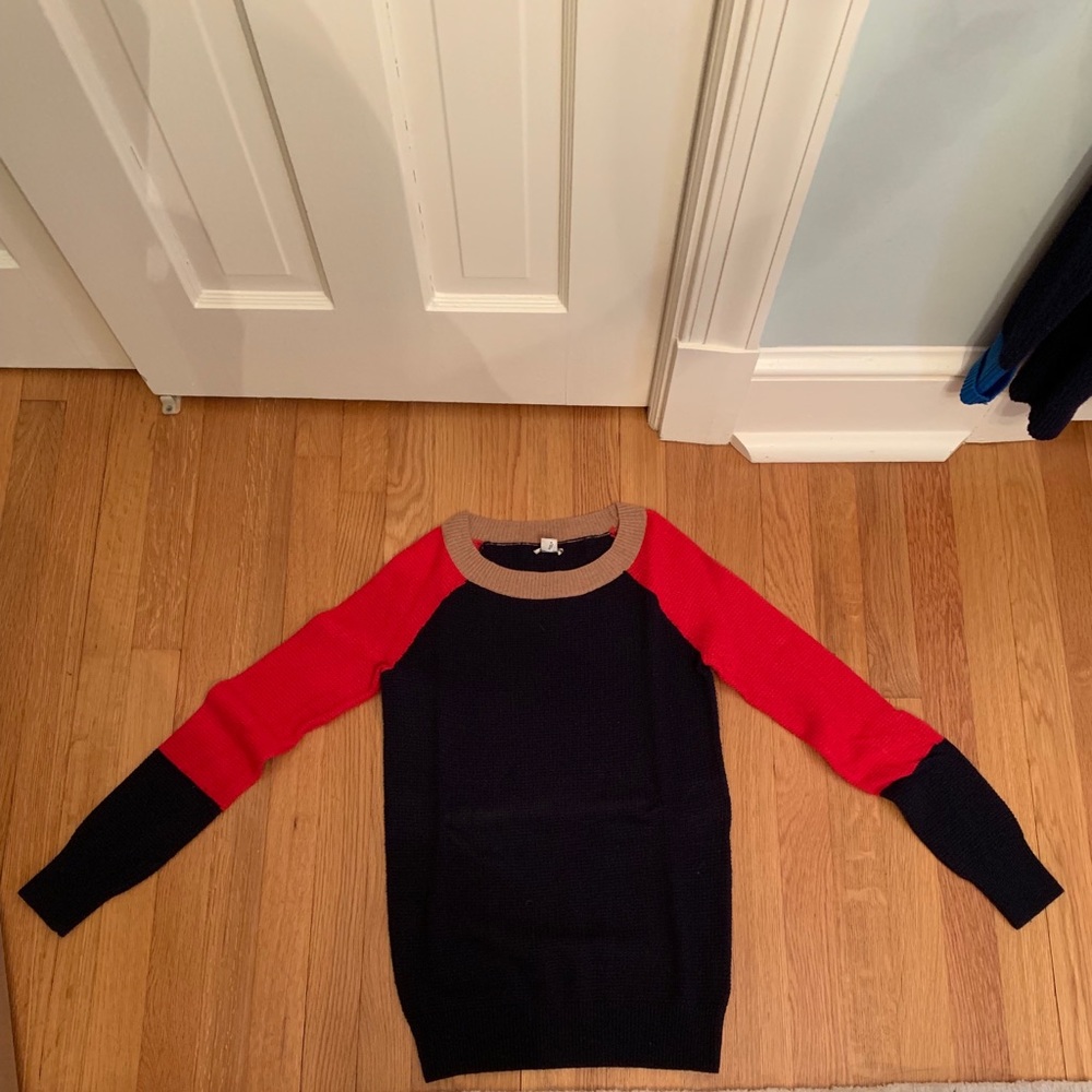 J. Crew Color Block Waffle Sweater XS